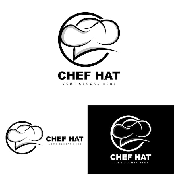 레스토랑 케이터링 델리 베이커리를 위한 요리사 모자 로고 레스토랑 요리사 벡터 디자인
