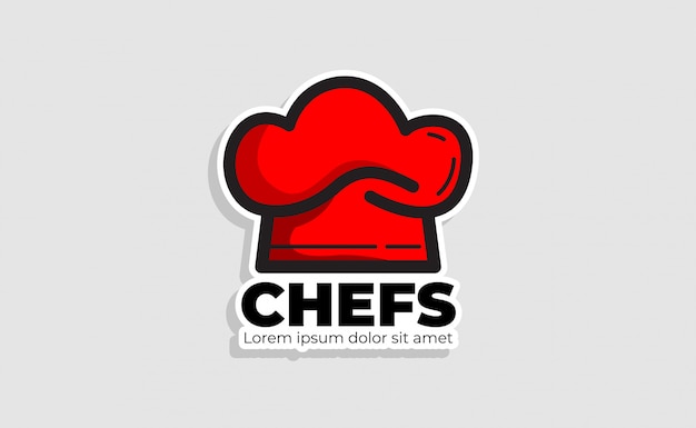 Modello di logo cappello cuoco. ristorante logo design ispirazione. logo di panetteria