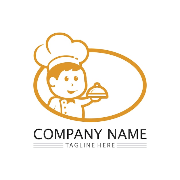 Chef hat logo vector design template