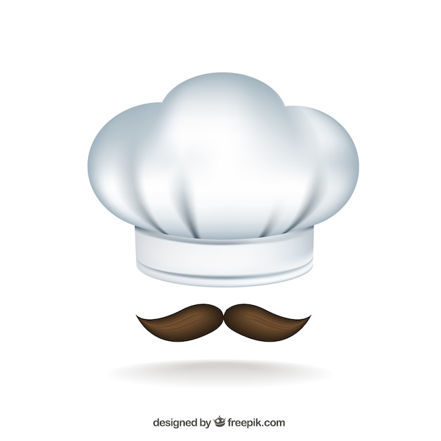 Cappello da cuoco e baffi | Vettore Premium