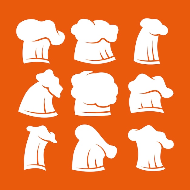 Chef hat silhouette stempel logo collectie