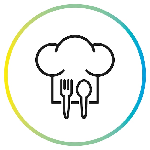 Chef hat spoon fork icon vector