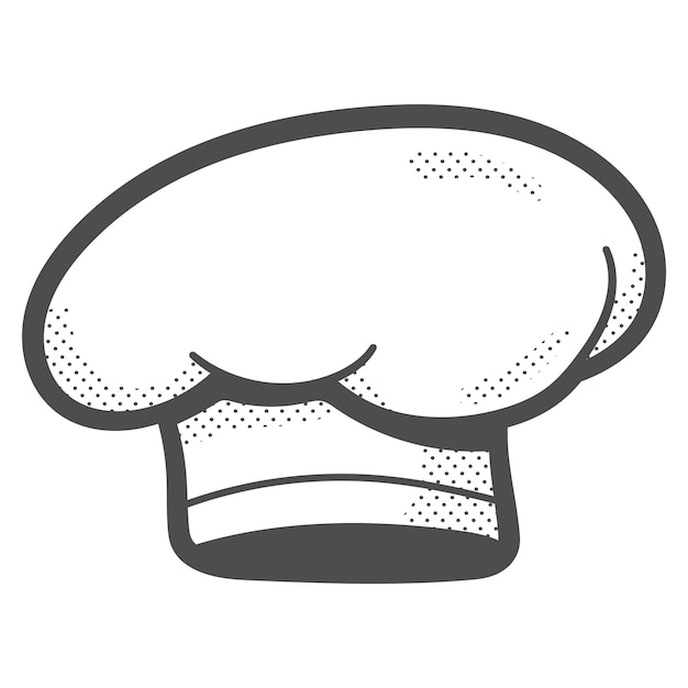 Vettore illustrazione del fumetto di vettore del cappello del cuoco unico isolata su una priorità bassa bianca