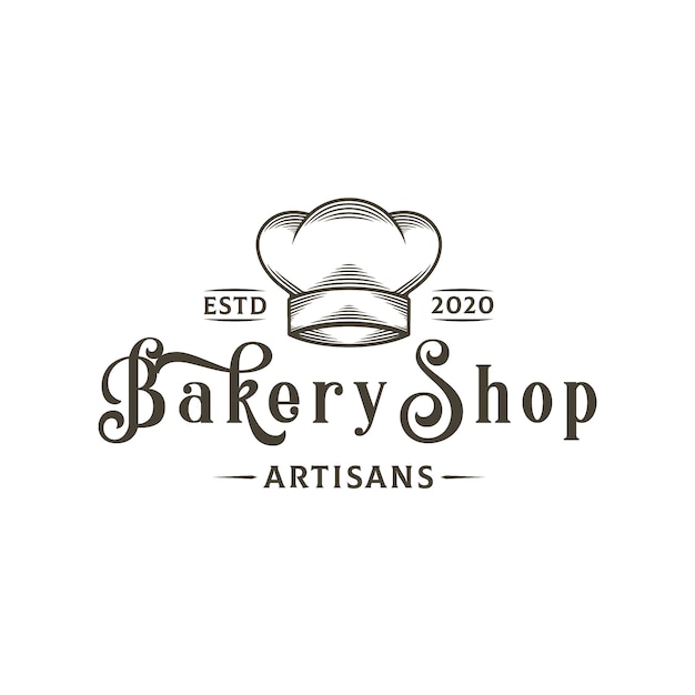 Chef hat vintage logo template