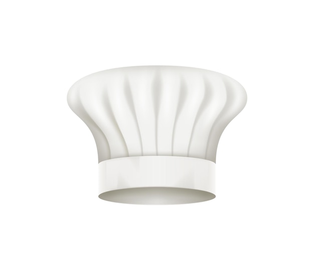 Vettore cappello da cuoco bianco toque cappello da capo uniforme del personale del ristorante, i lavoratori della cucina cucinano i vestiti