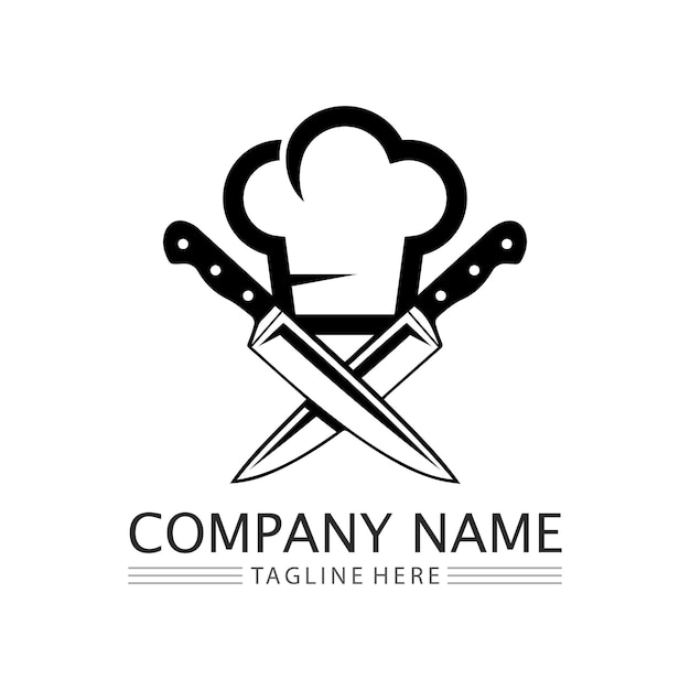 Vector chef hoed logo vector ontwerpsjabloon