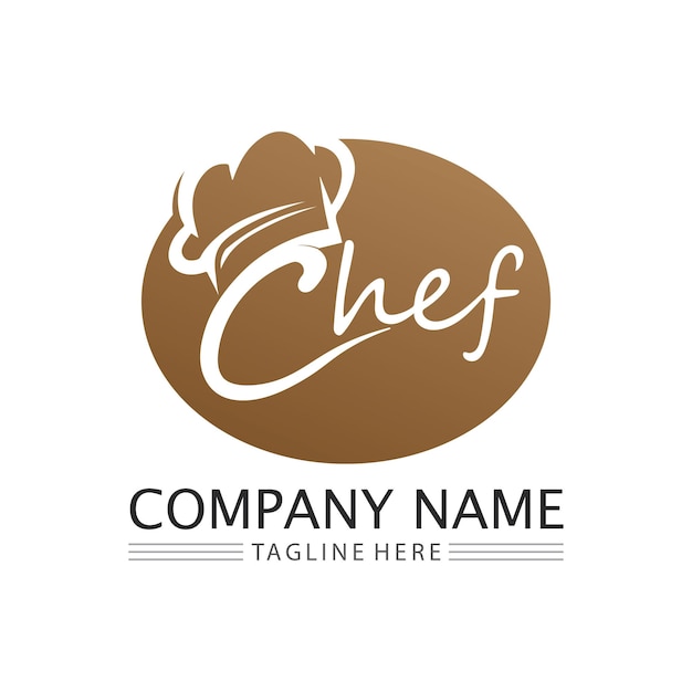 Chef hoed logo vector ontwerpsjabloon