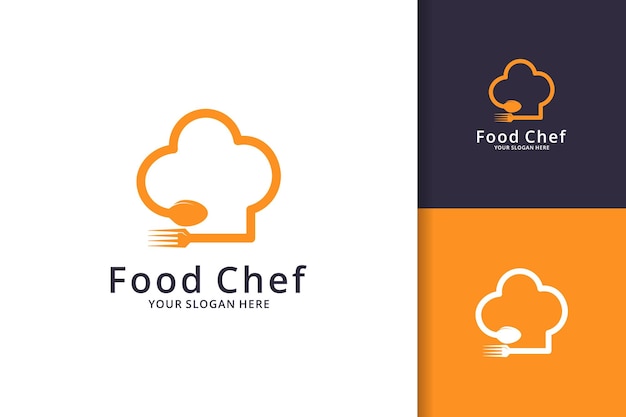 Chef hoed vork lepel logo voor creatief fornuis