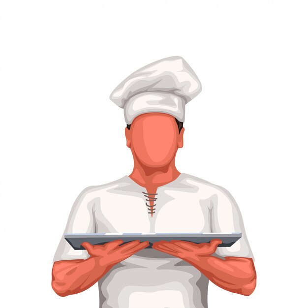 Vector chef houd lade