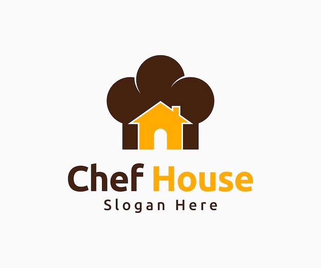 Chef House Logo Template. Chef Hat Logo Design.