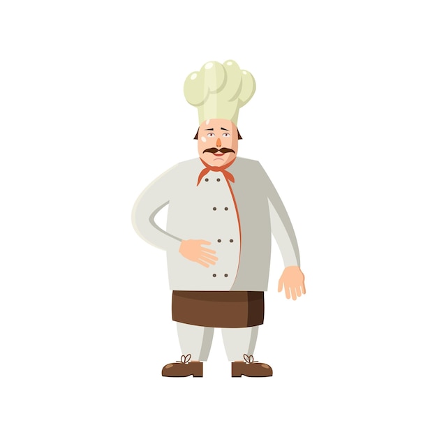 Vector chef icon in cartoon style on a white background