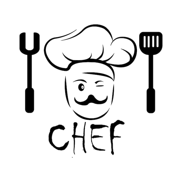 Modello di disegno vettoriale logo icona chef