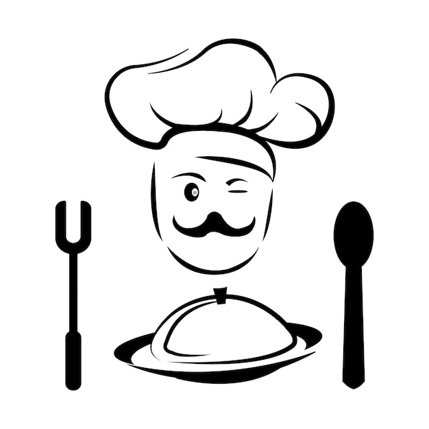 Modello di disegno vettoriale logo icona chef