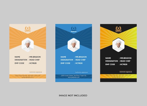 chef identity card design template