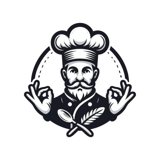 Chef Illustration Vector Logo Wholesome Vector for Your Food Identity