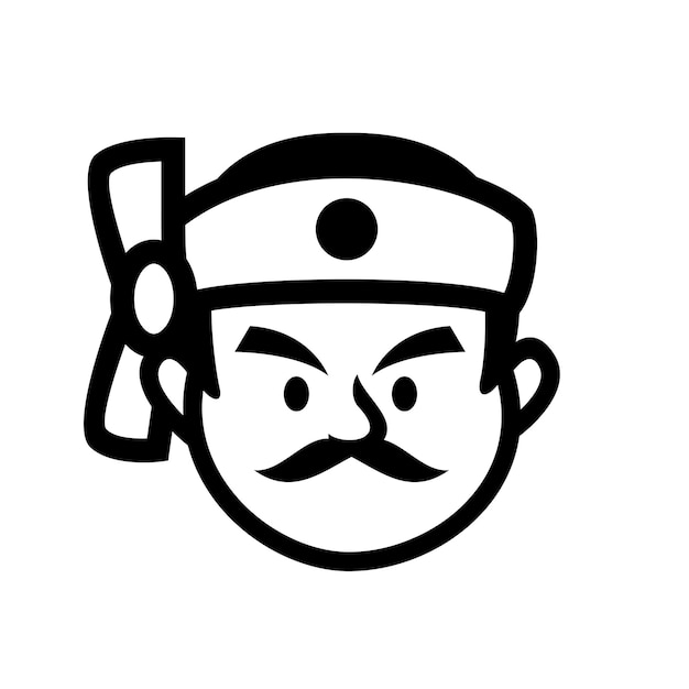 Chef Japan restaurant mascotte logo icoon ontwerp