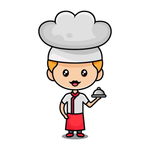 Vector chef karakter logo ontwerp in uniform