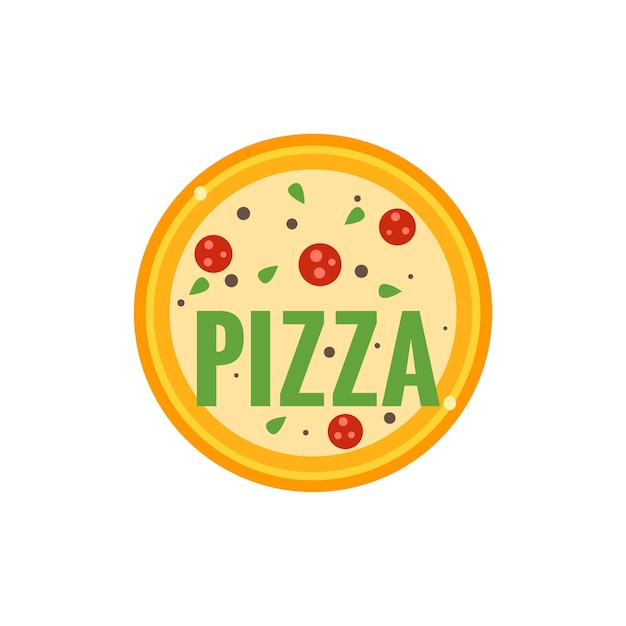 Chef karakter met pizza logo vector