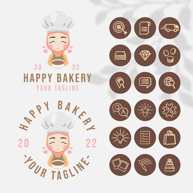 Vector chef kitchen logo for food restaurant and cafe template with icon