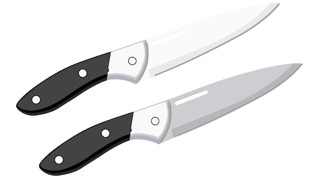 chef knives, butcher meat knives for butcher shop, Meat cutting knives, Cutlery icon set - vector