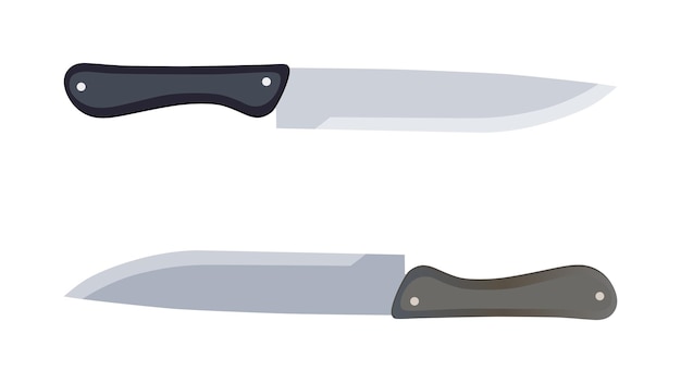 chef knives, butcher meat knives for butcher shop, Meat cutting knives, Cutlery icon set - vector