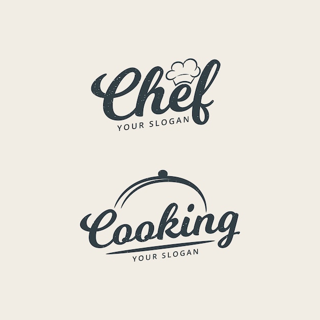 Chef-kok en koken logo sjabloon