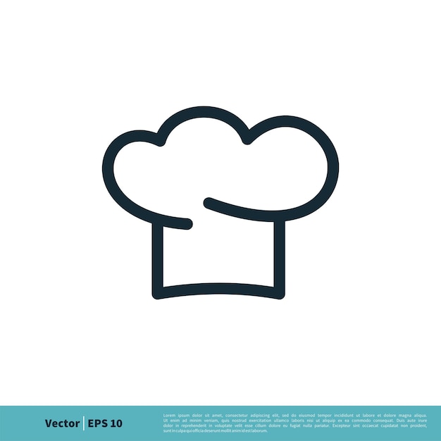 Chef-kok Hoed Pictogram Vector Logo Sjabloon Illustratie Ontwerp Vector Eps 10