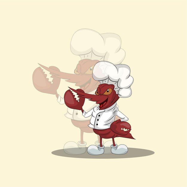 Vector chef-kok kreeft