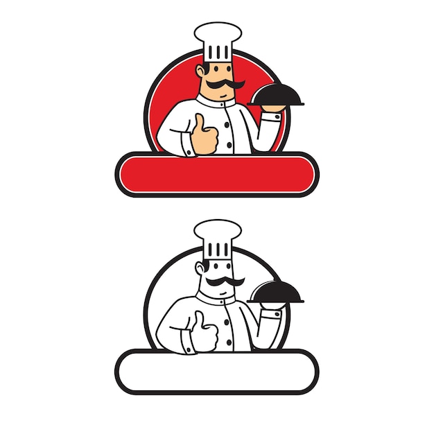 Chef-kok logo mascotte