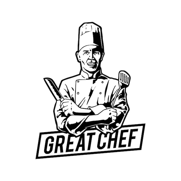 Chef-kok logo sjabloonontwerp