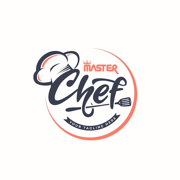 Chef-kok logo stock illustraties sjabloon Premium Vector