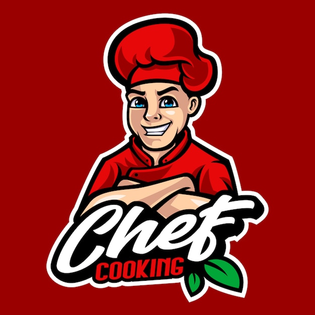 Vector chef-kok mascotte cartoon afbeelding