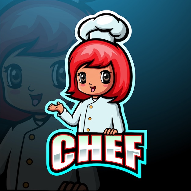 Chef-kok mascotte esport illustratie