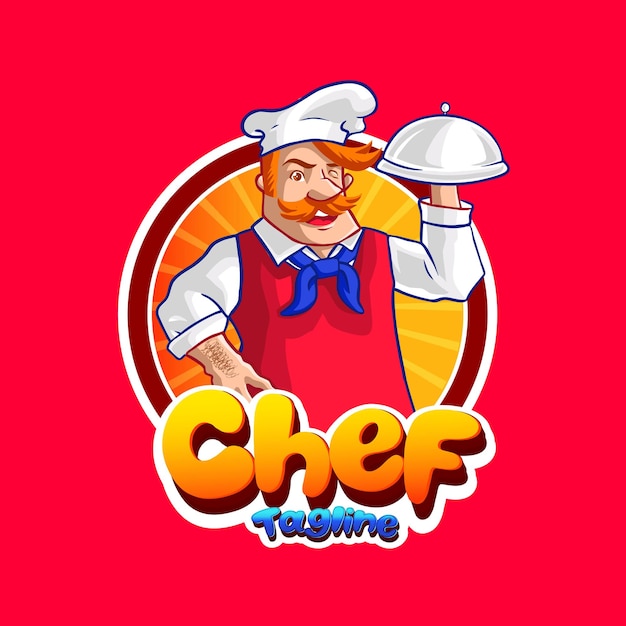 Chef-kok mascotte karakter vector sjabloon