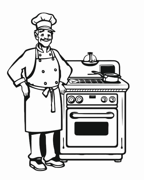 Chef-kok naast fornuis
