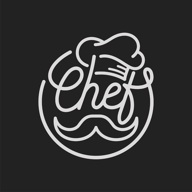 Vector chef-kok restaurant badge logo stock illustraties sjabloon