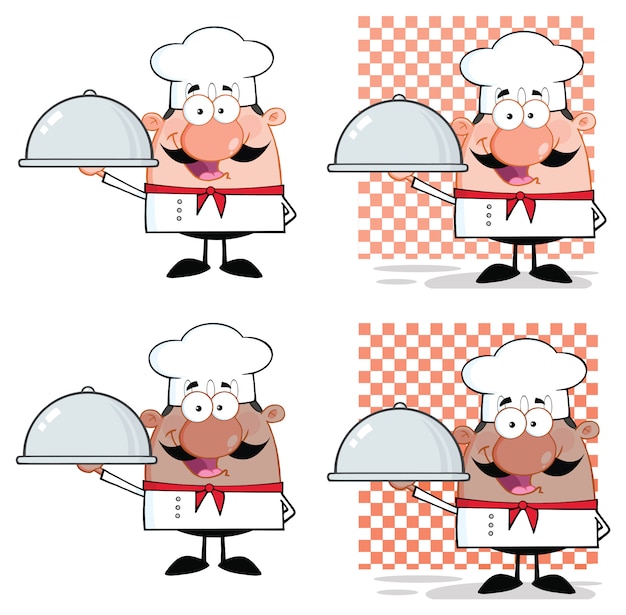 Chef-kok stripfiguur mascotte