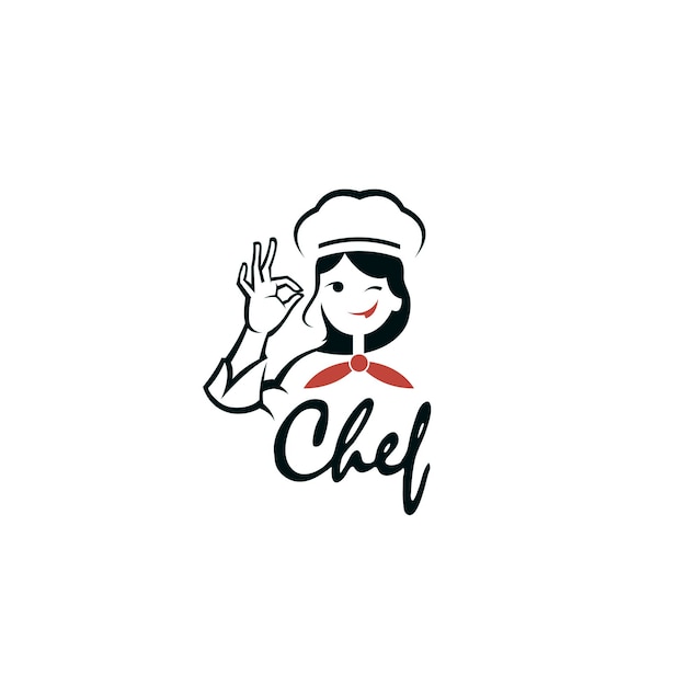 chef-kok vrouw ontwerp