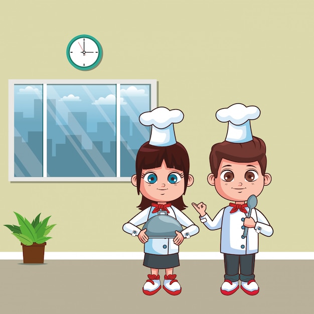 Chef-koks kinderen cartoon