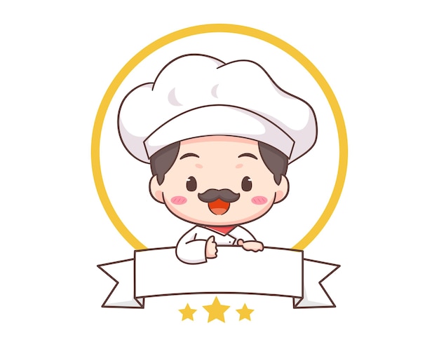 Personaggio mascotte dei cartoni animati logo chef