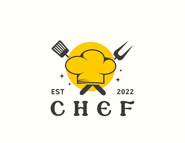 Vettore design del logo dello chef