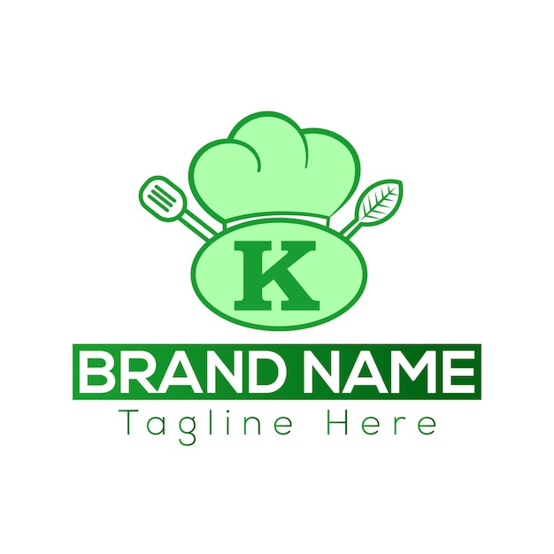 chef logo on letter k template restaurant on k letter initial food sign concept food house logo i