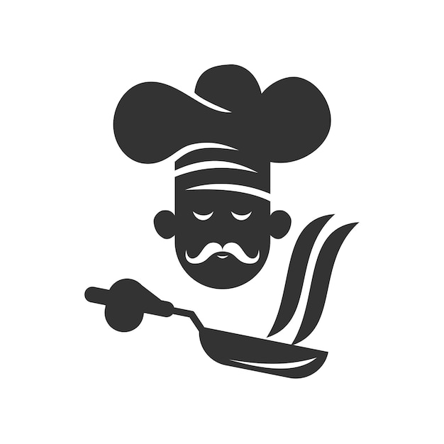 Chef-logo sjabloon Pictogram Illustratie Merkidentiteit Geïsoleerde en vlakke afbeelding Vectorafbeelding