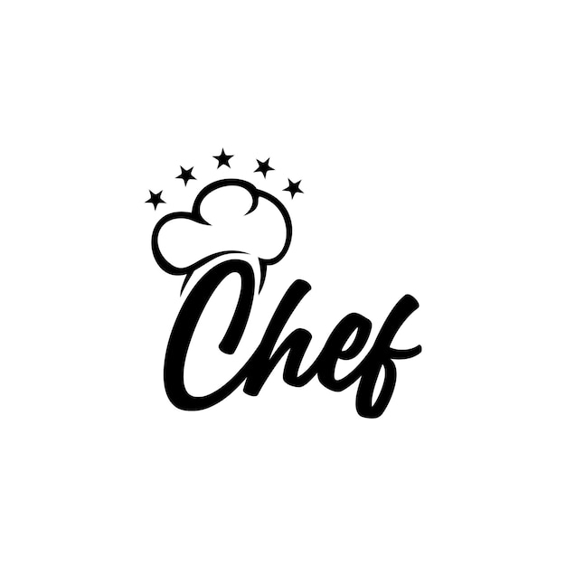 Vector chef logo with five stars design