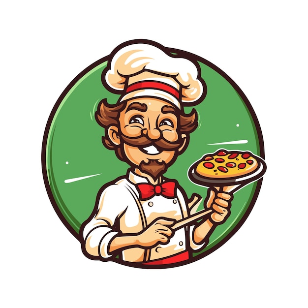 chef mascot cartoon illustration with white background