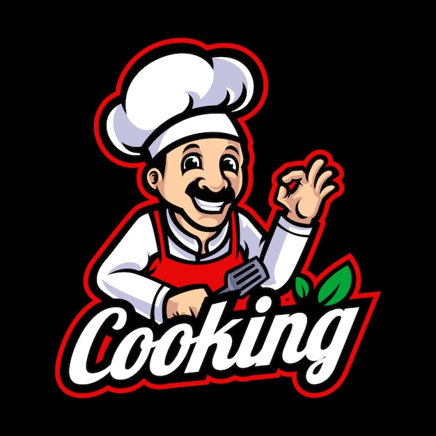 Chef mascot cartoon illustration