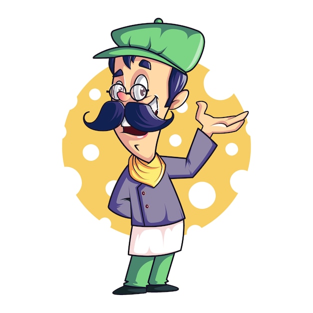 Chef mascot / cartoon, disegno vettoriale