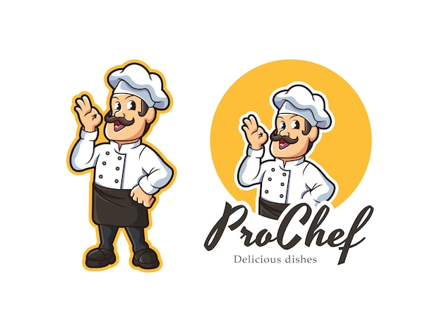 Шеф-повар талисман логотип