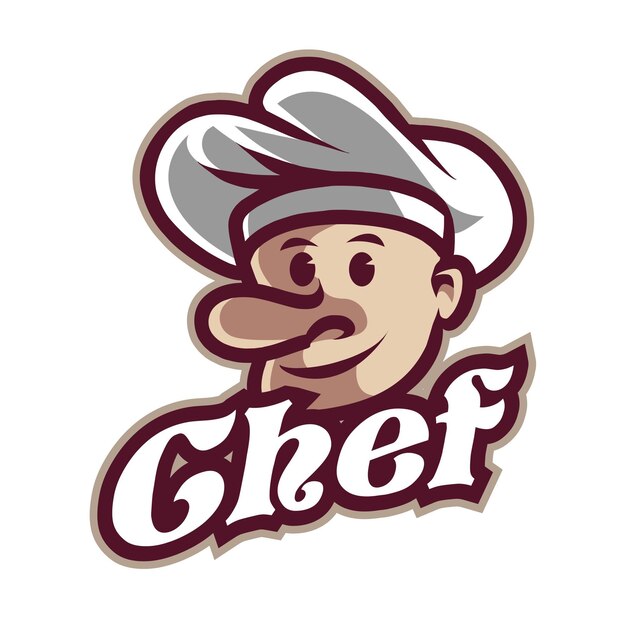 Vettore logo della mascotte dello chef