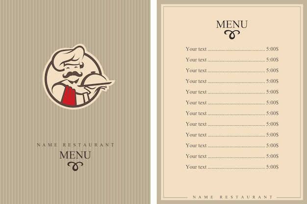 chef menu design